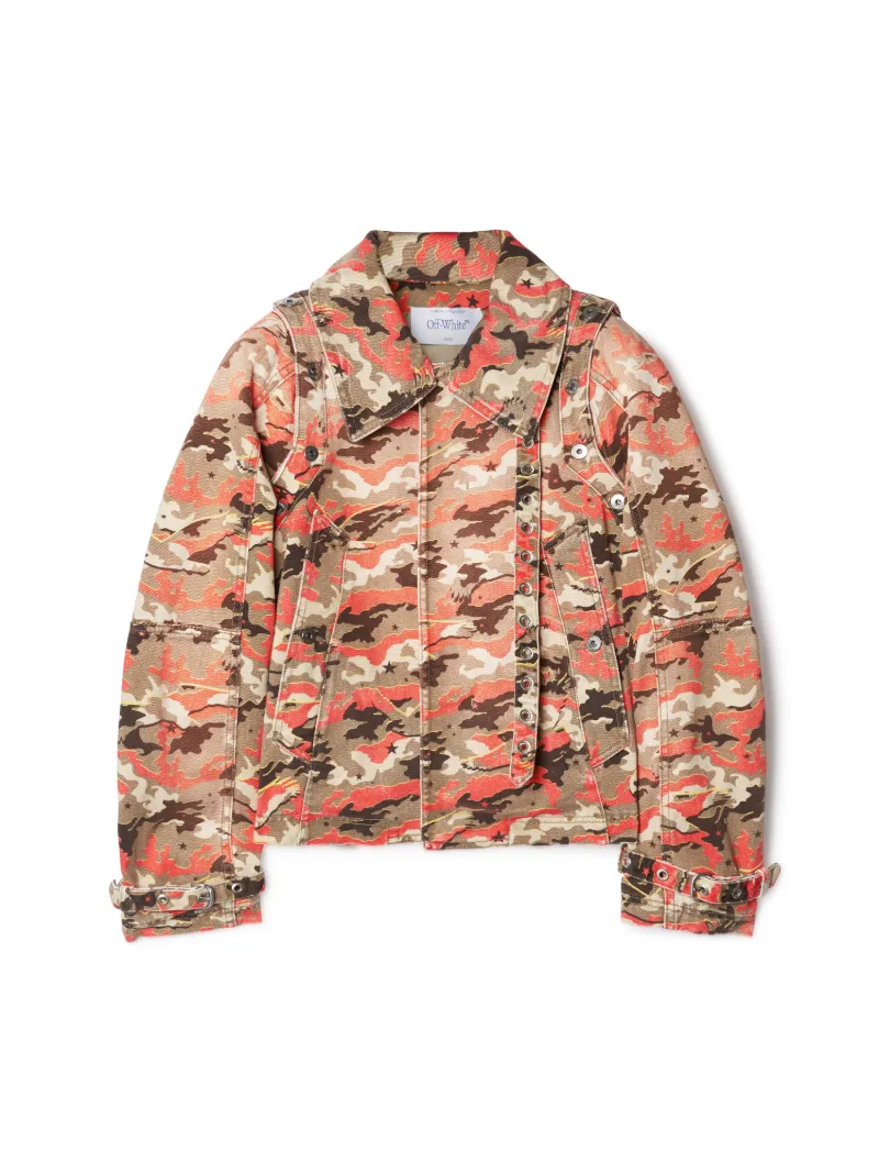 GIACCA IN DENIM ARANCIONE/CAMOUFLAGE