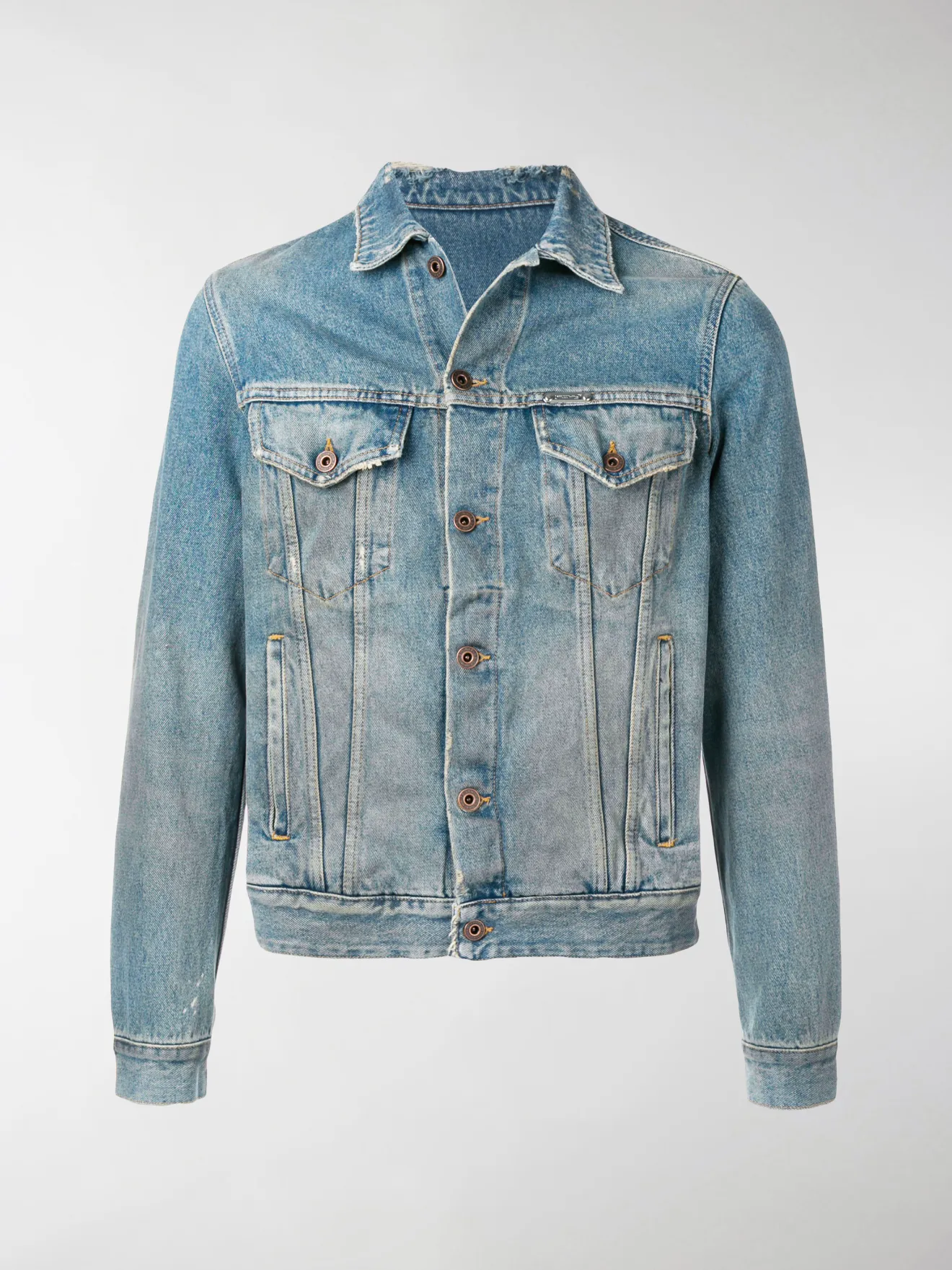 Off-White Giacca jeans con stampa grafica blu | MODES