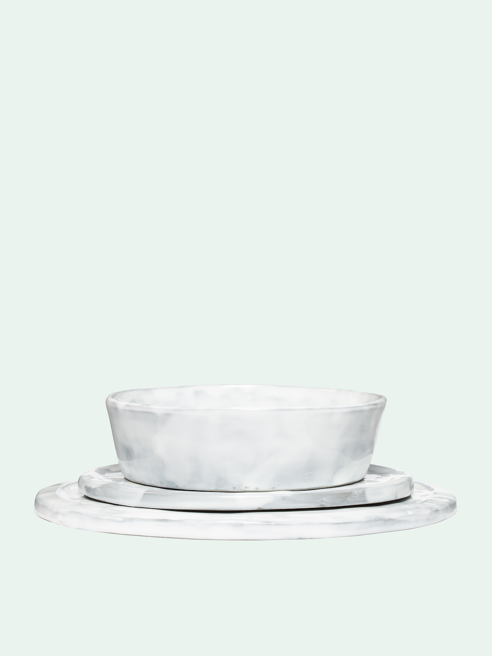 GLOSSY TAUPE CERAMIC LUNCH SET primary image