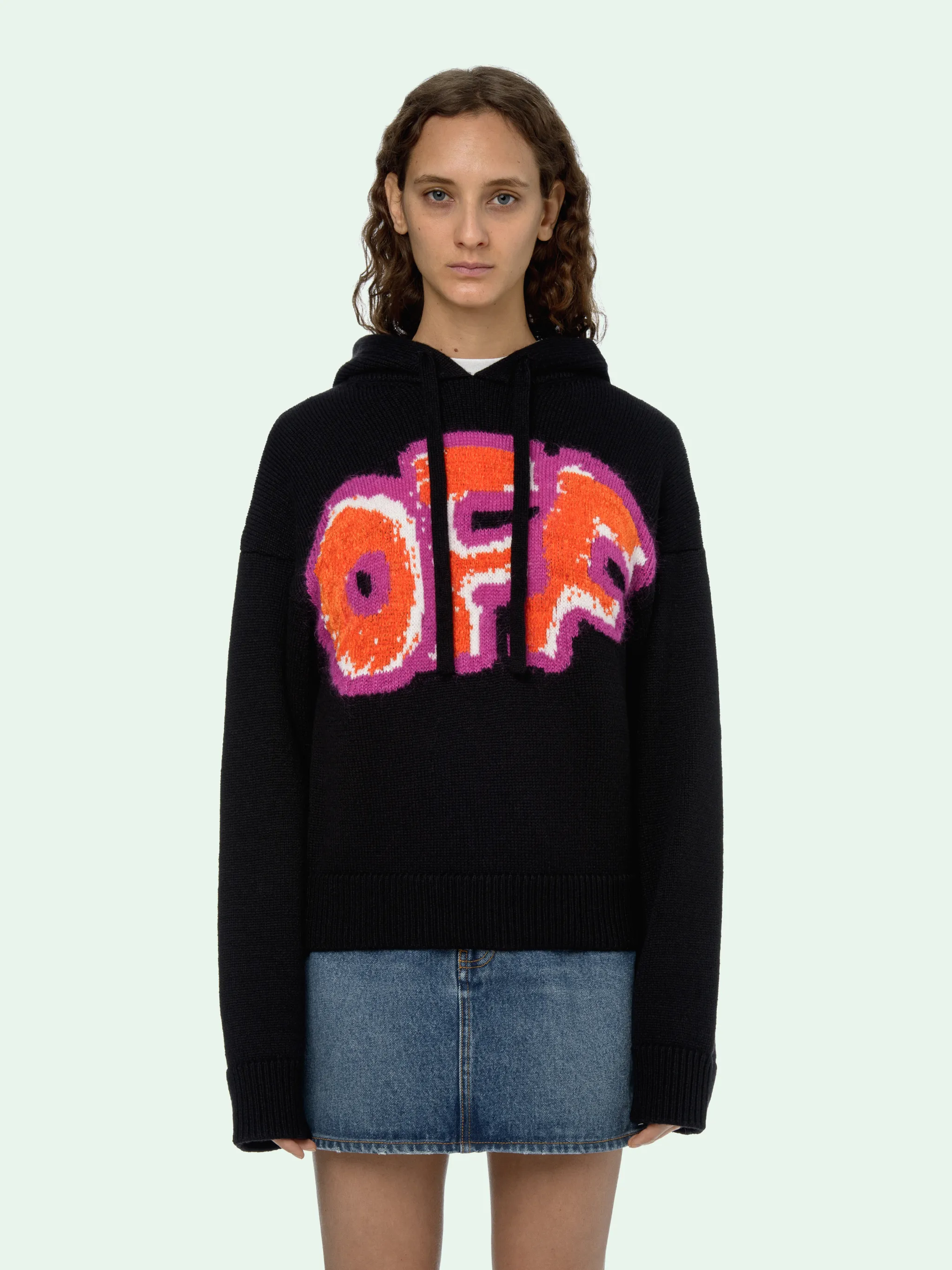 off white black graffiti hoodie