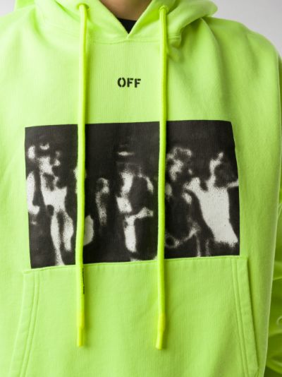 off white neon green hoodie