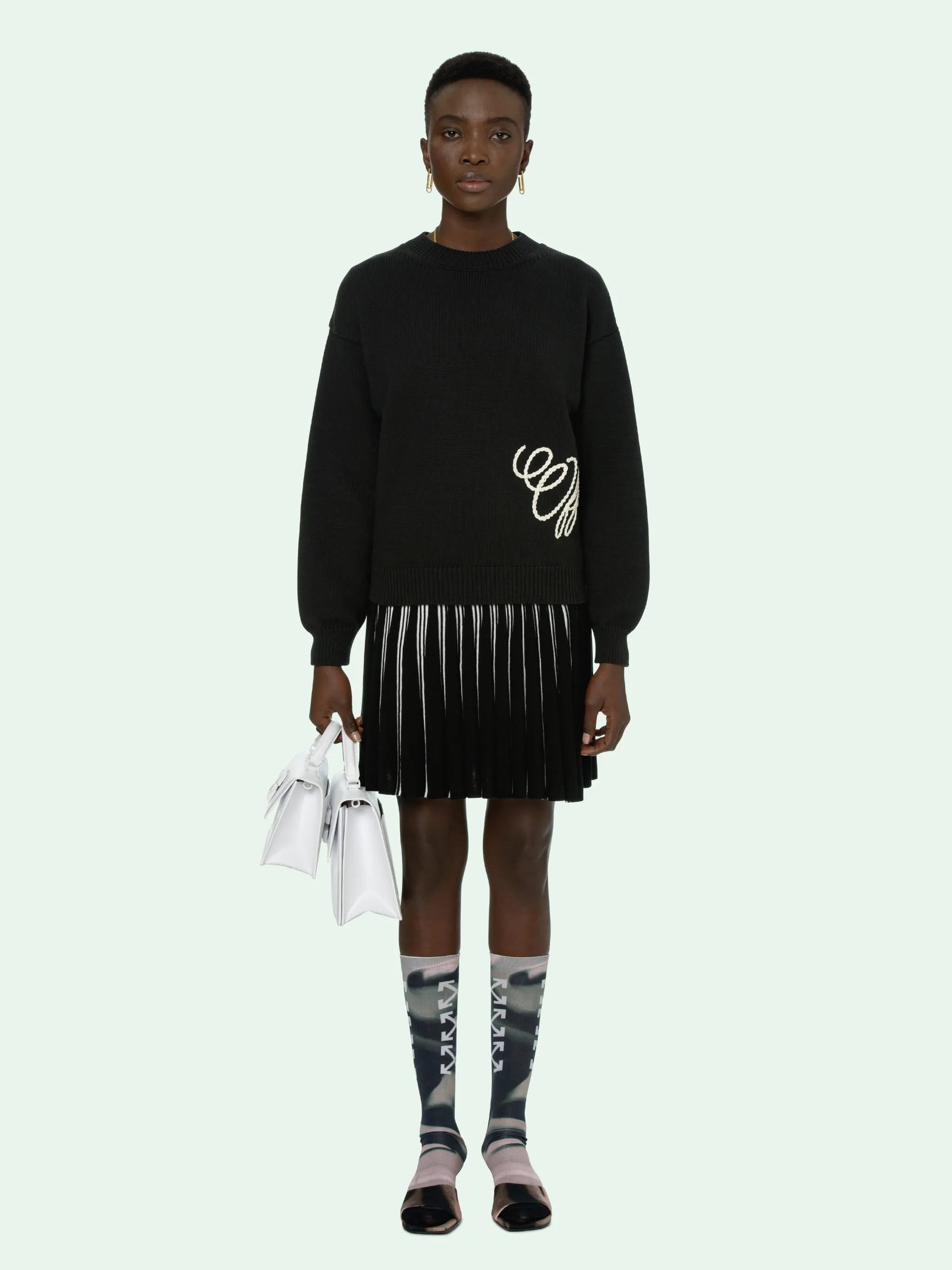 black knitted sweatshirt