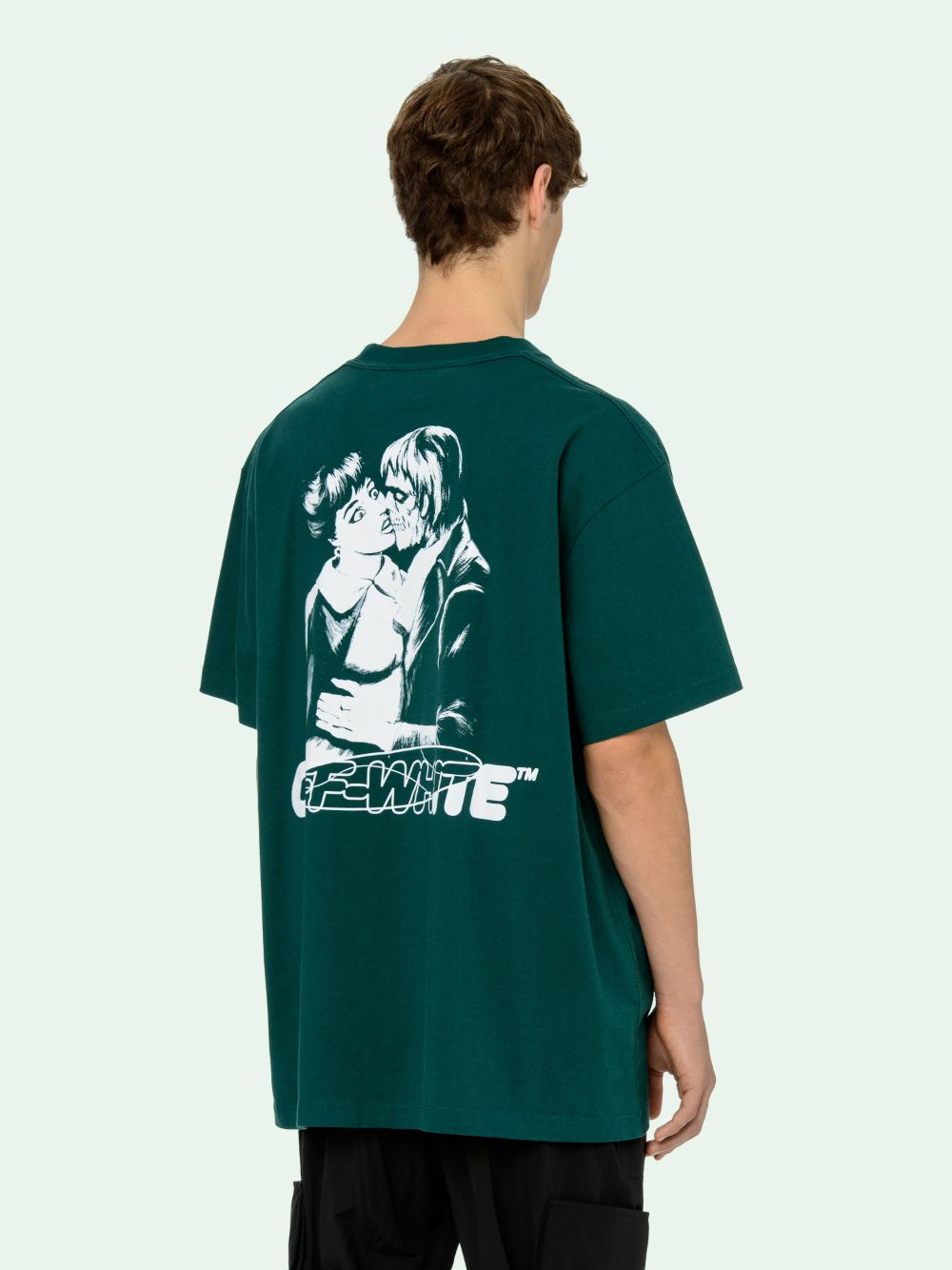 Off white tee discount green