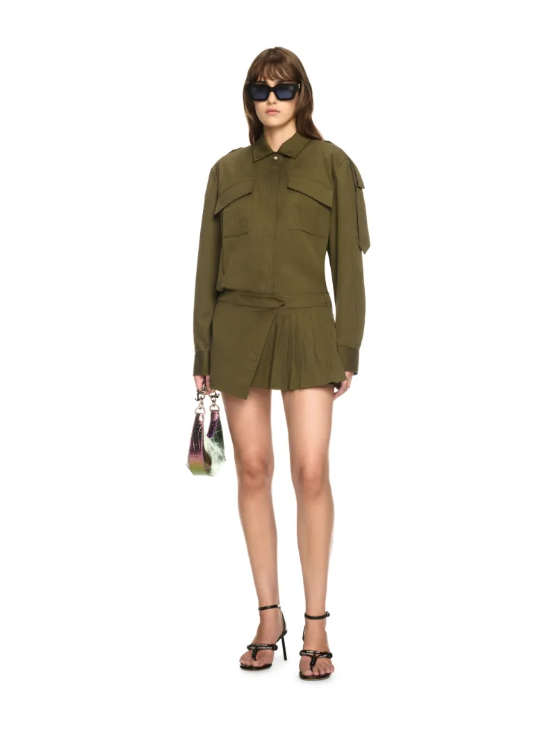 GREEN SAVANA COTTON MINI DRESS