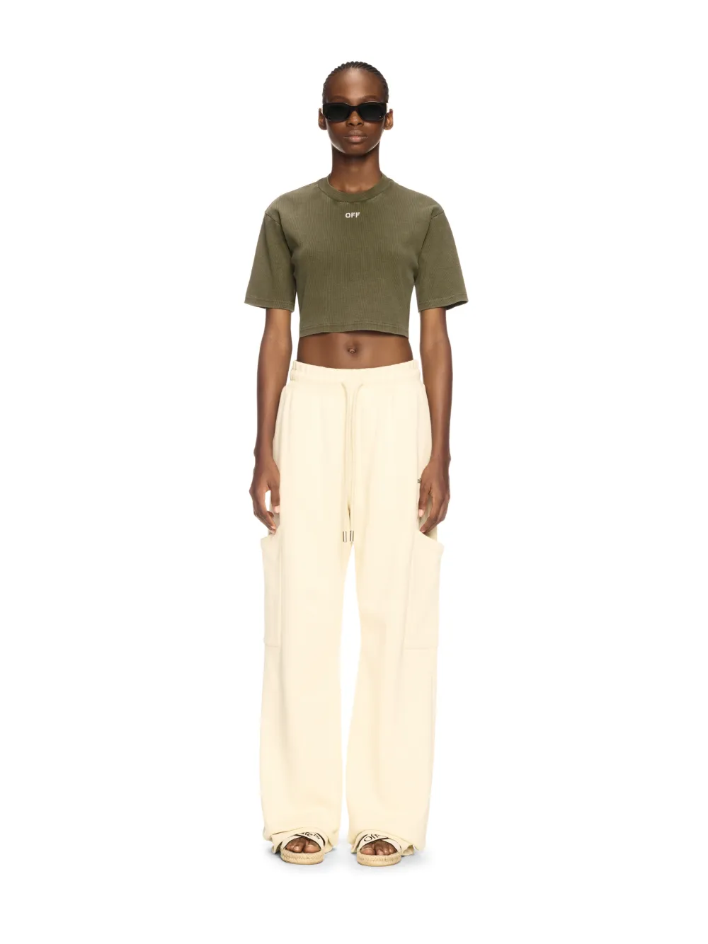 GREEN STAMP CROPPED T-SHIRT in green | Off-White™ Official US