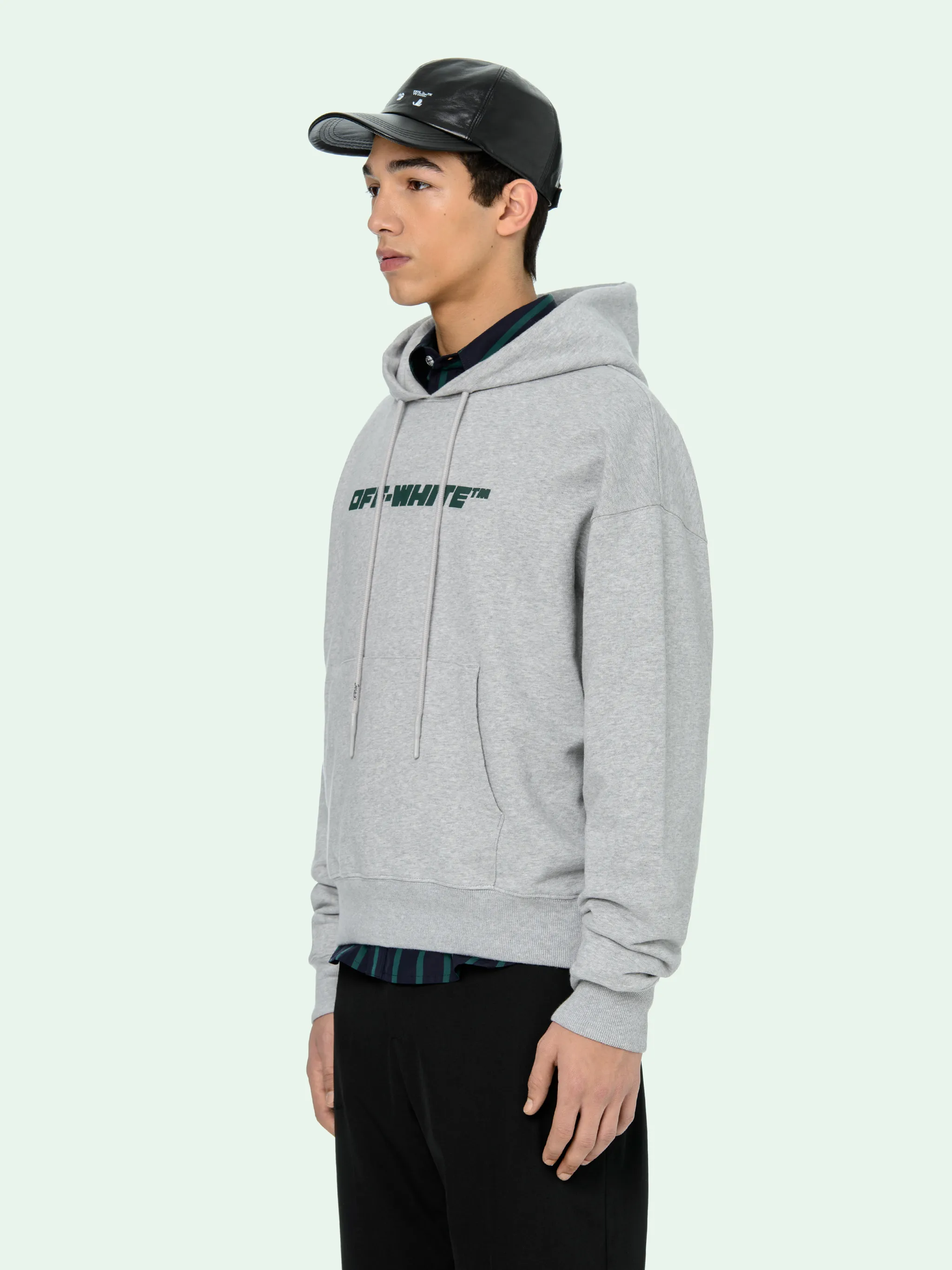 off white trellis worker hoodie
