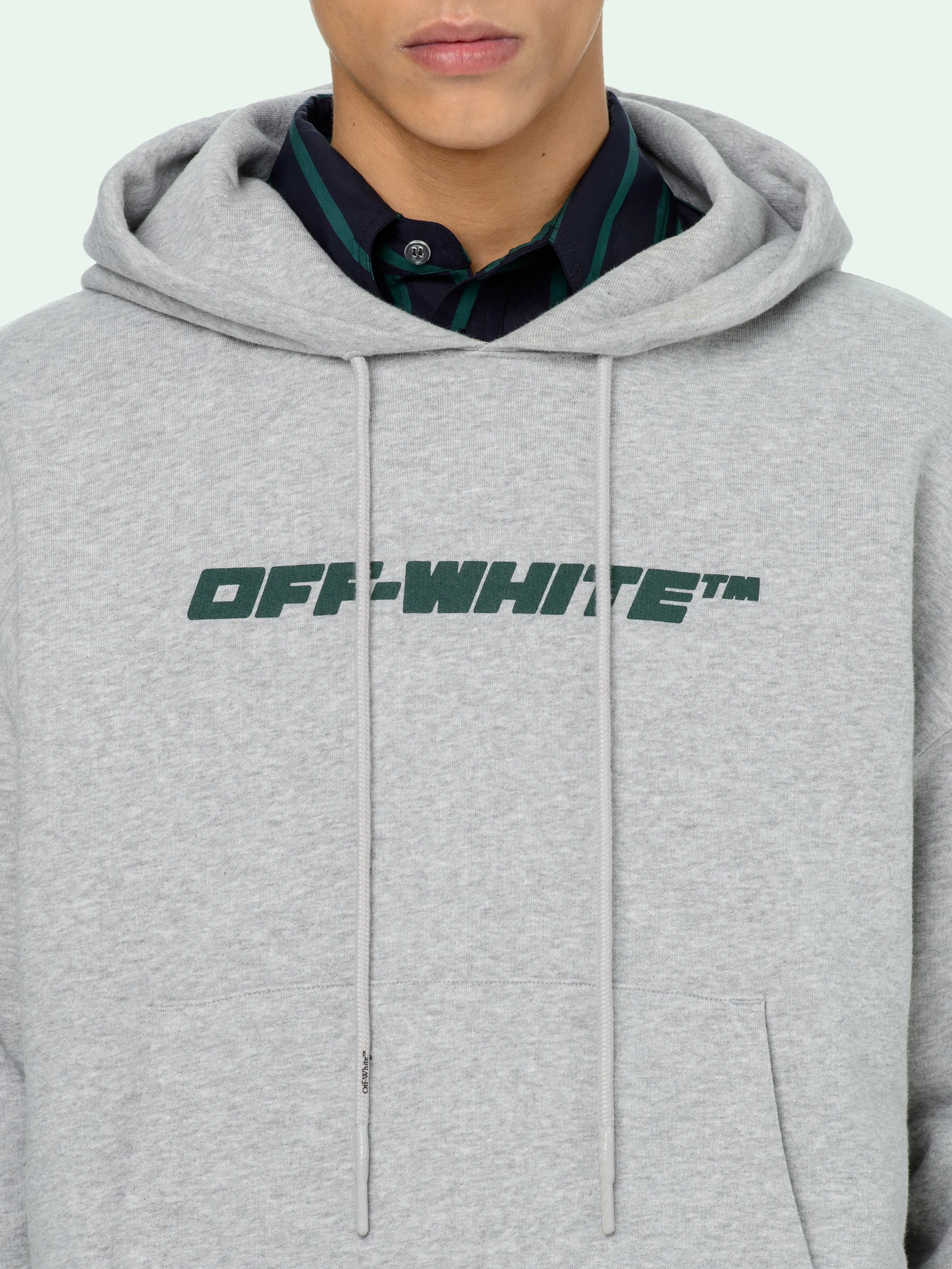 off white trellis worker hoodie