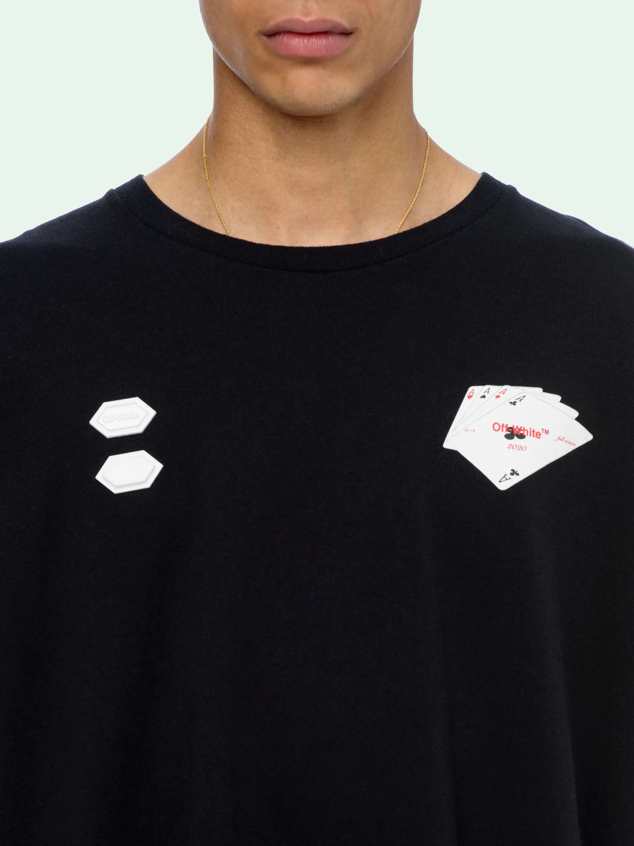 off white card t shirt