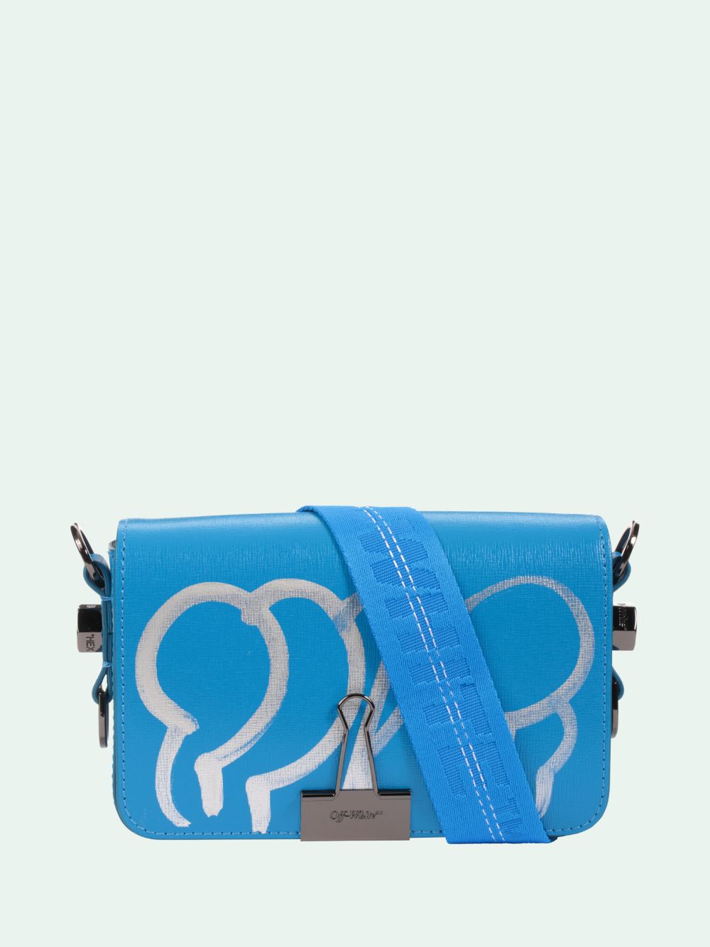 Off white binder clip bag blue sale