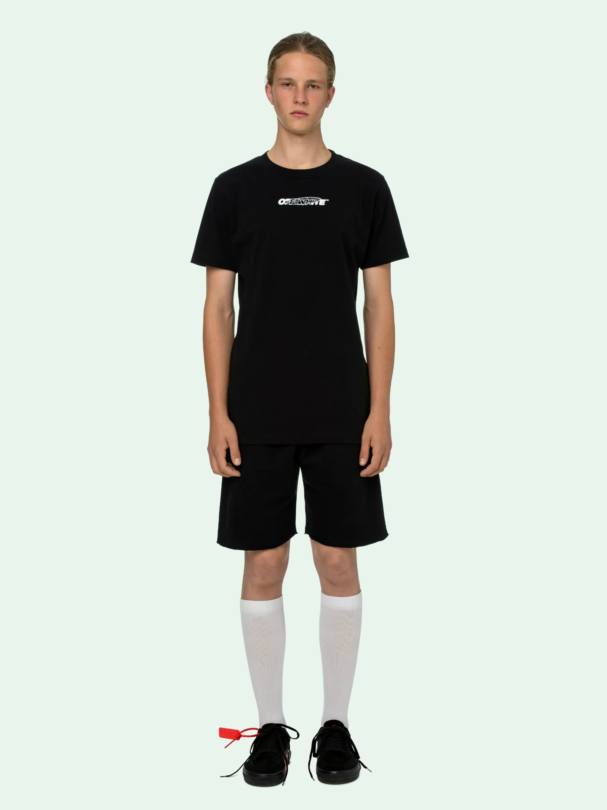 off white hand logo shorts
