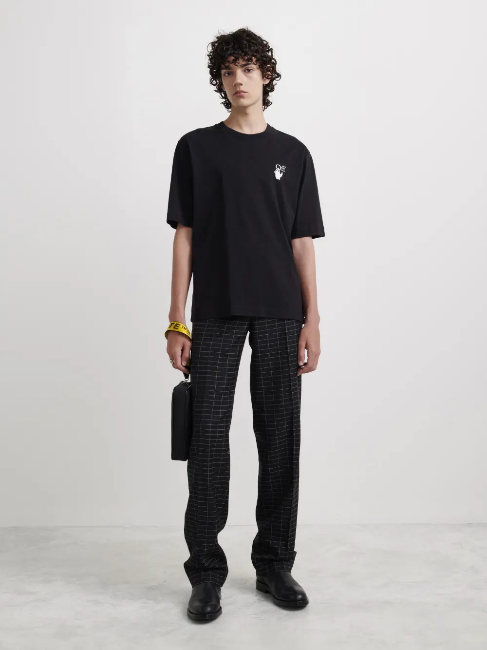 off white black crew neck