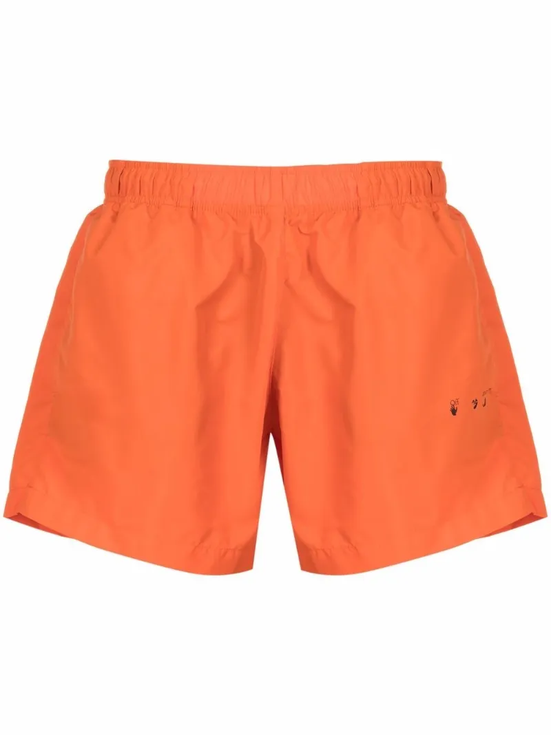 Off-White Hands Off swim shorts orange 