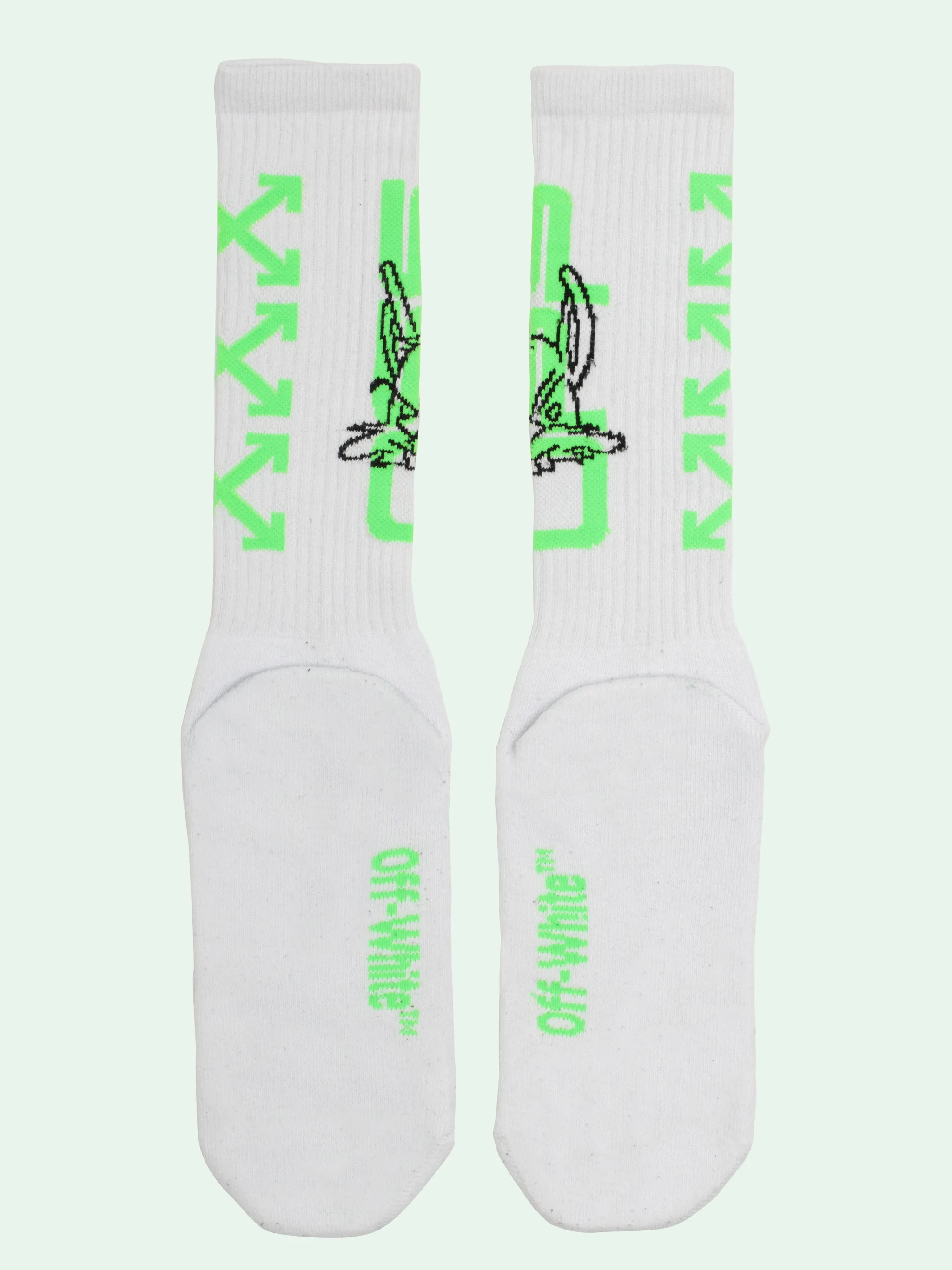 off white green socks