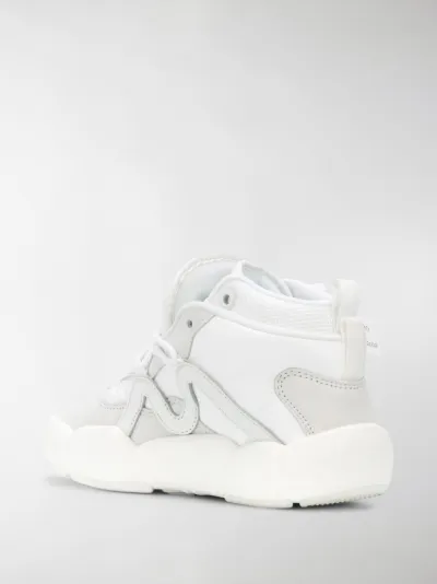 off white high top leather sneakers