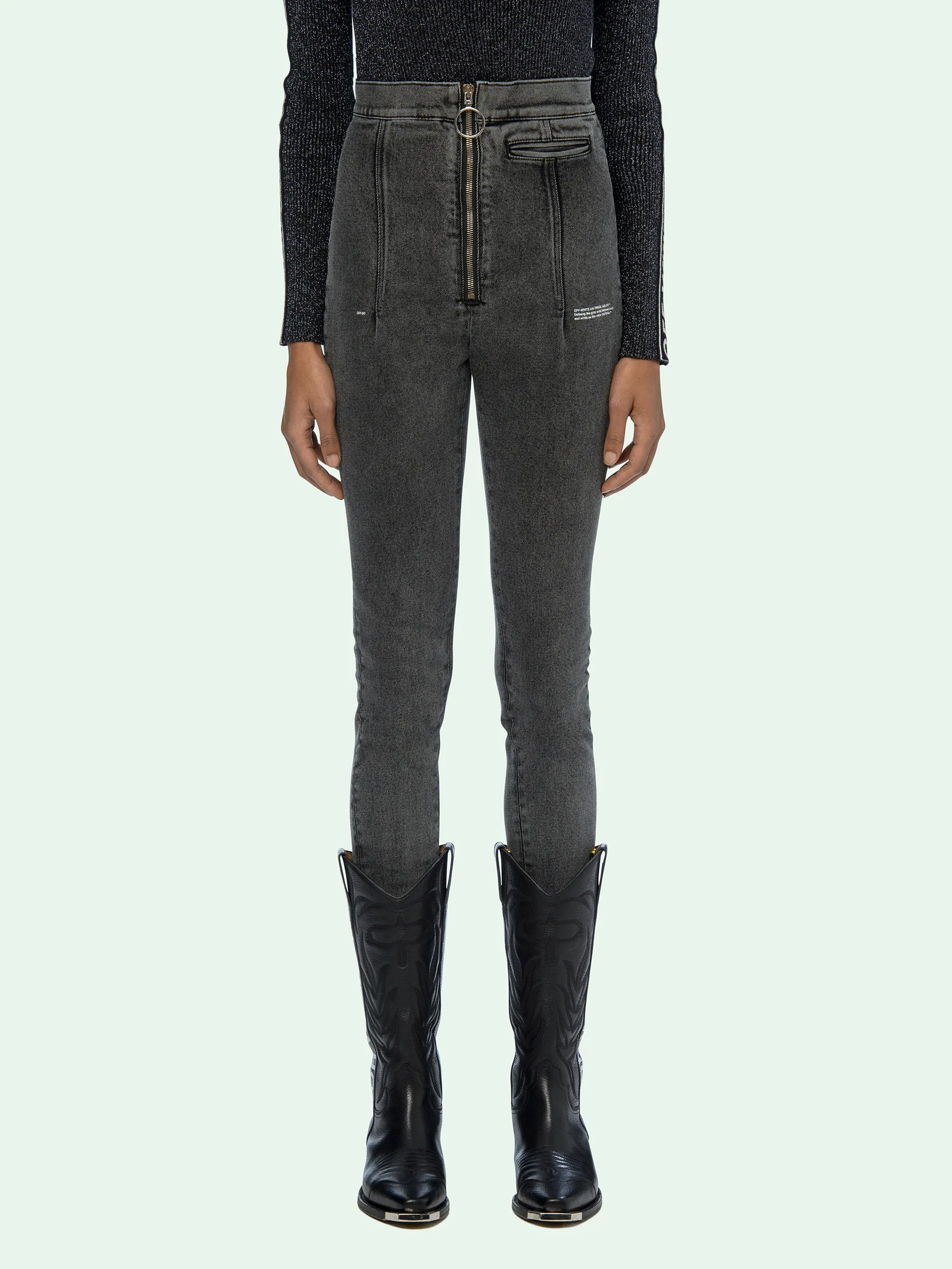 off white high waisted pants