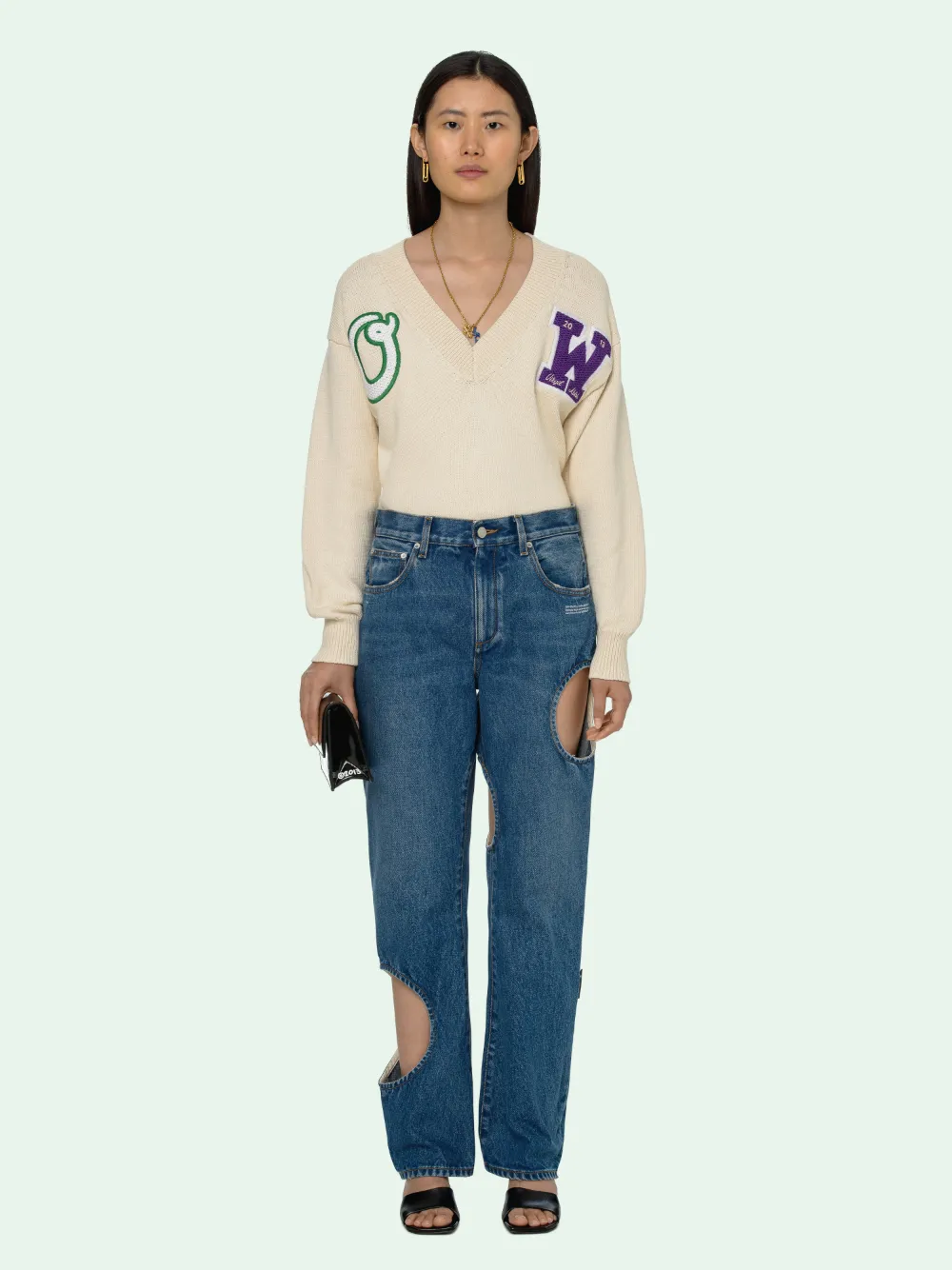 white pants with holes