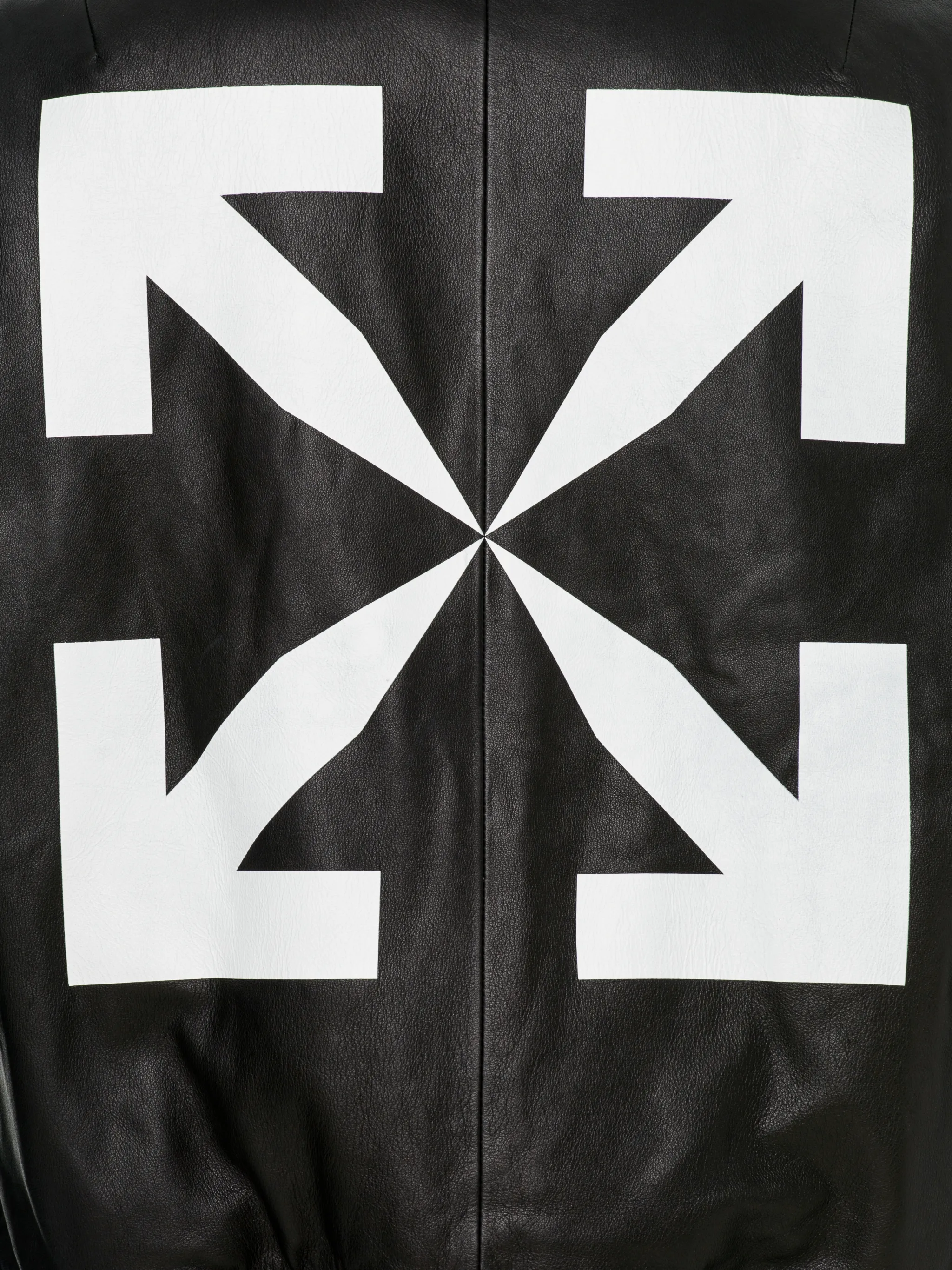 off white leather bomber