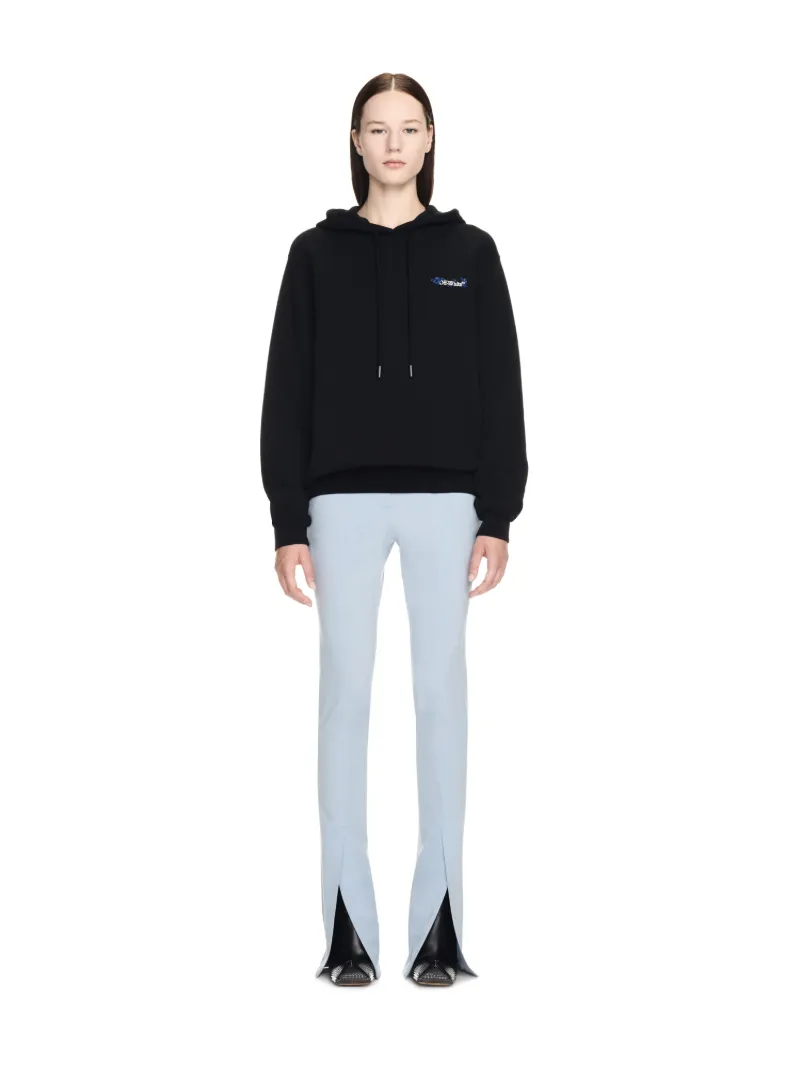 Hoodie mit Blumenstickerei