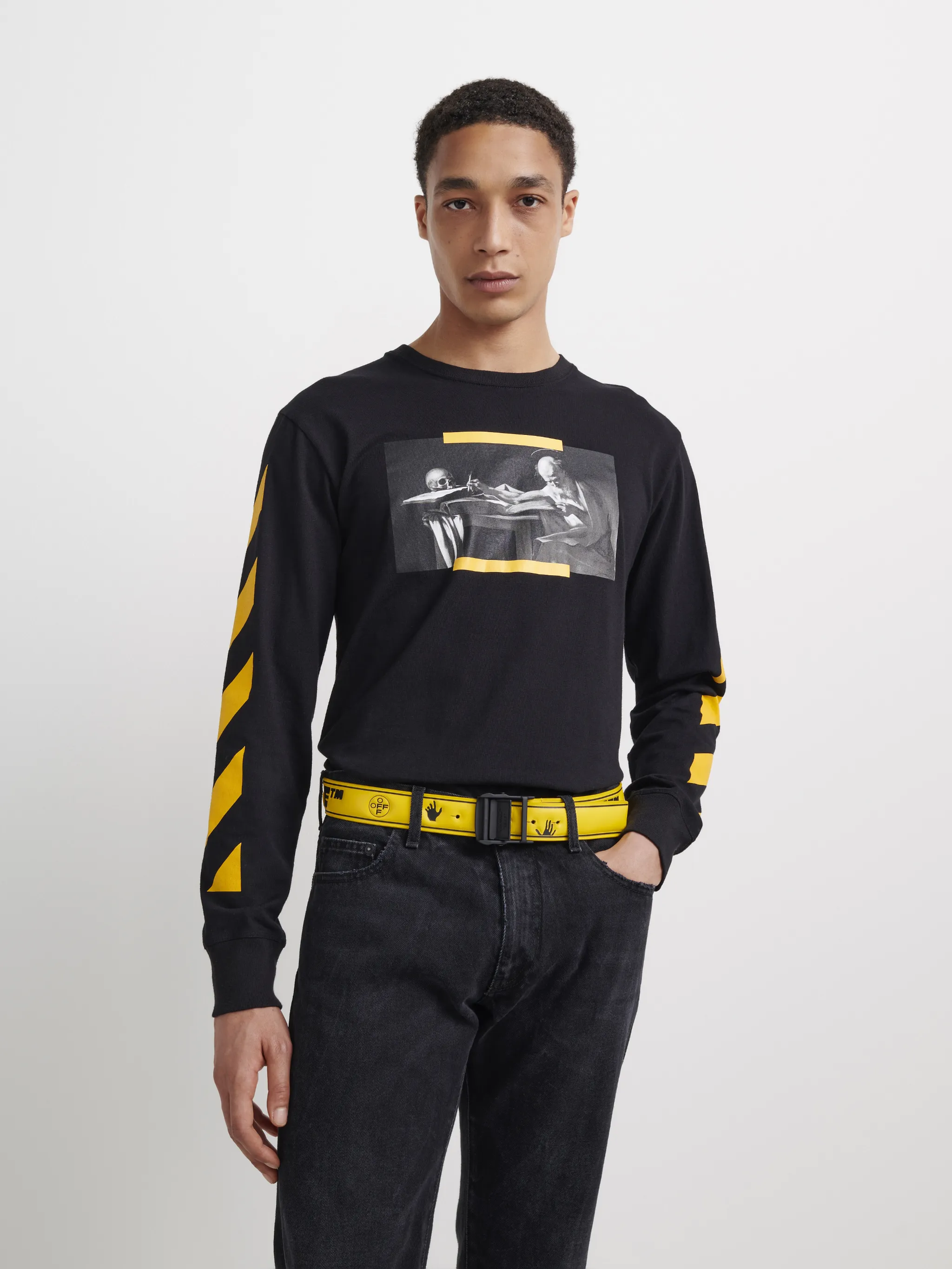 men off white belt Pikaron Construction