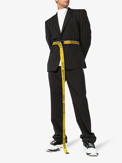 off white belt suit