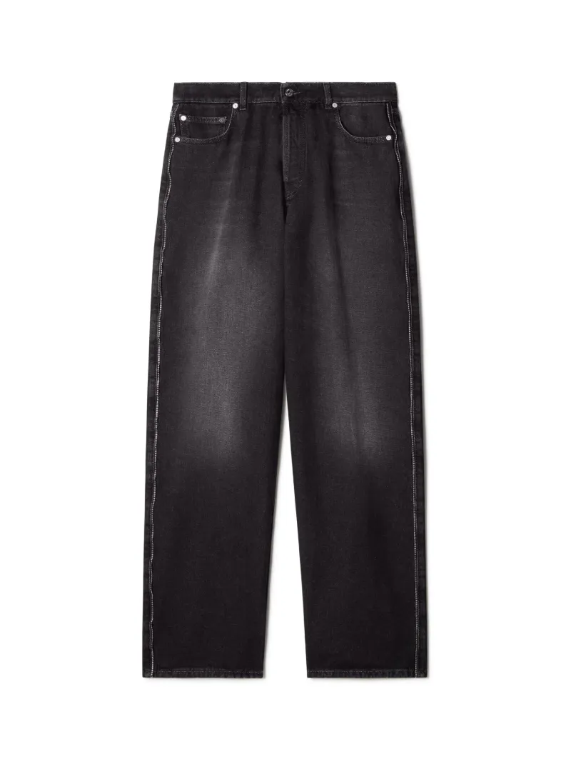 Jeans mit Reißverschlussdetails und lässiger Passform