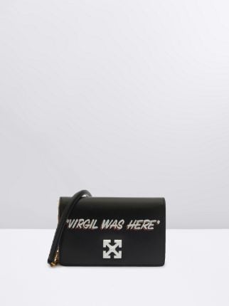 OFF-WHITE Jitney 0.5 Crossbody Bag White in Lambskin Leather with