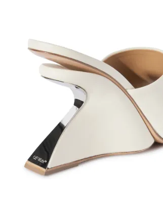 ＊OFF WHITE＊ Jug Wedge Mules JUG WEDGE MULE in white | Off-White™ Official IE
