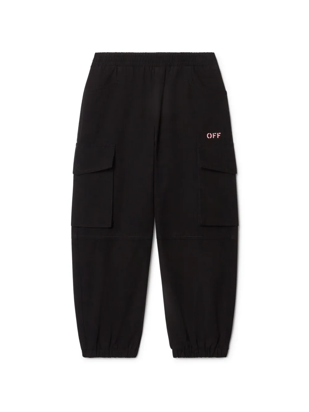 Black Off Stamp Cargo Pants In Black 