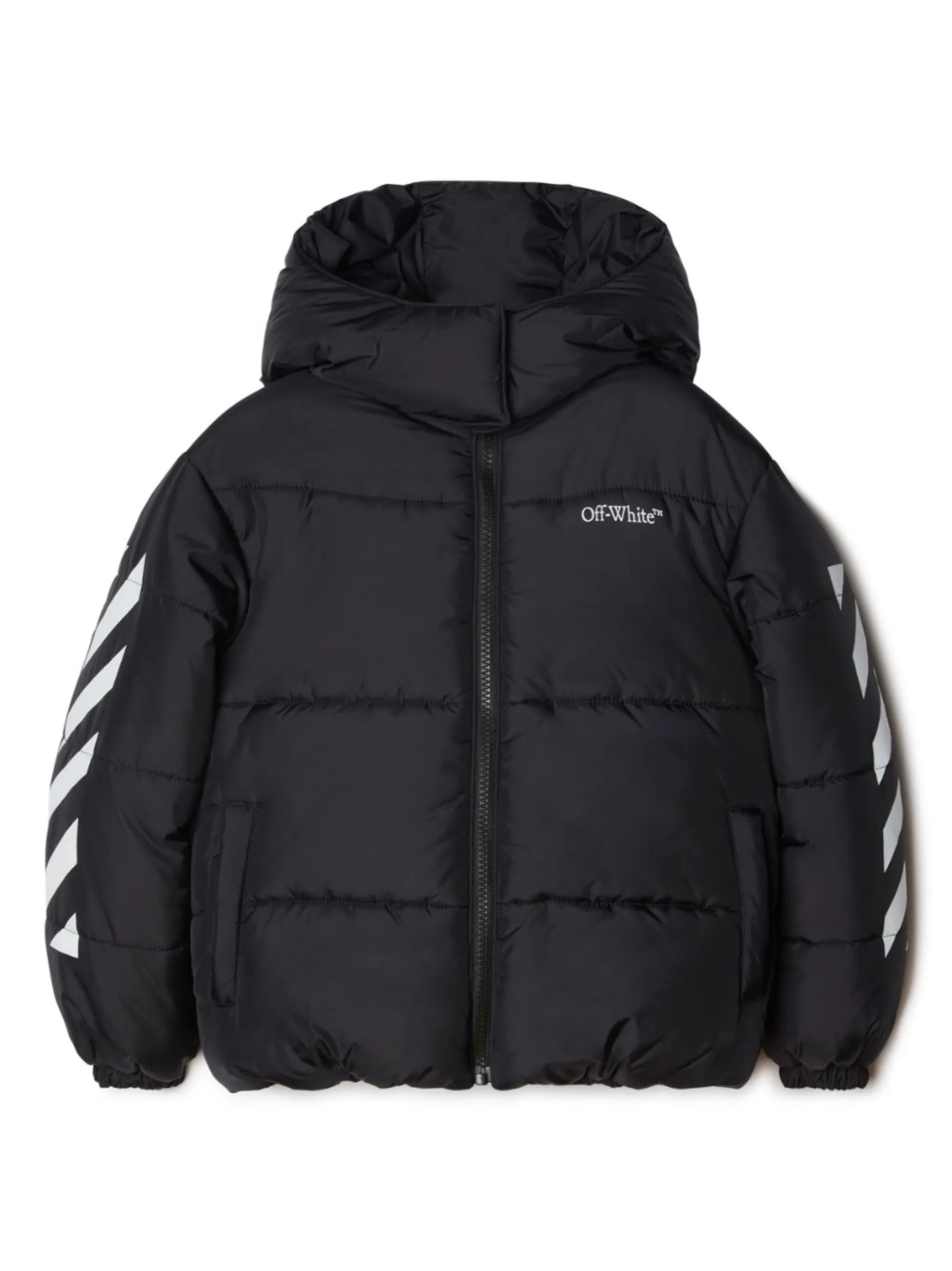 Off white diagonal brushed down jacket hotsell