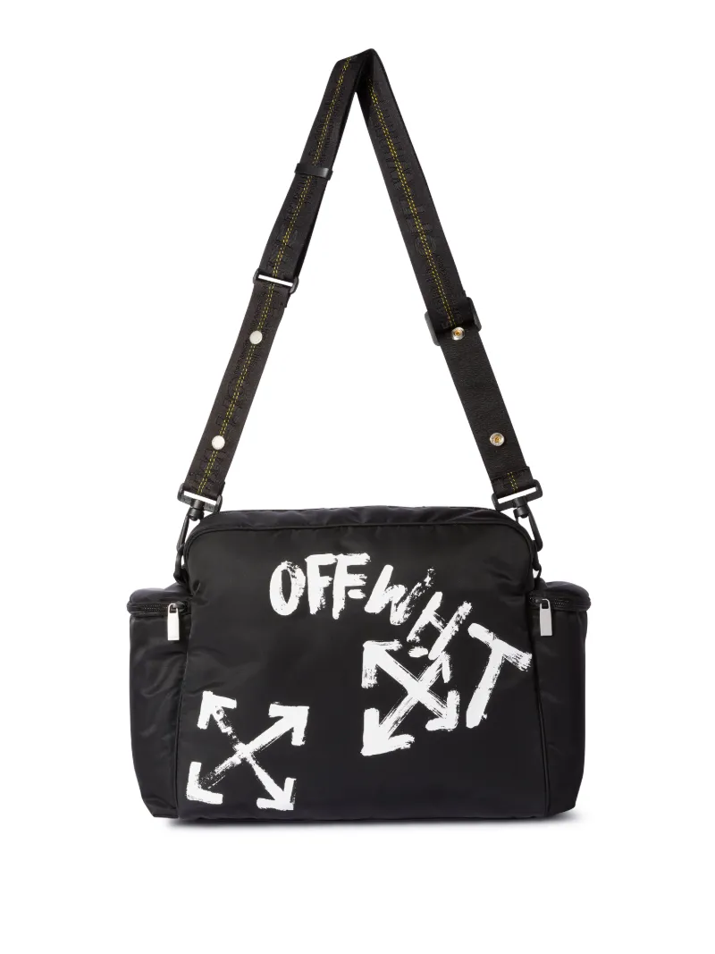 Borsa fasciatoio con logo e motivo Arrow effetto vernice