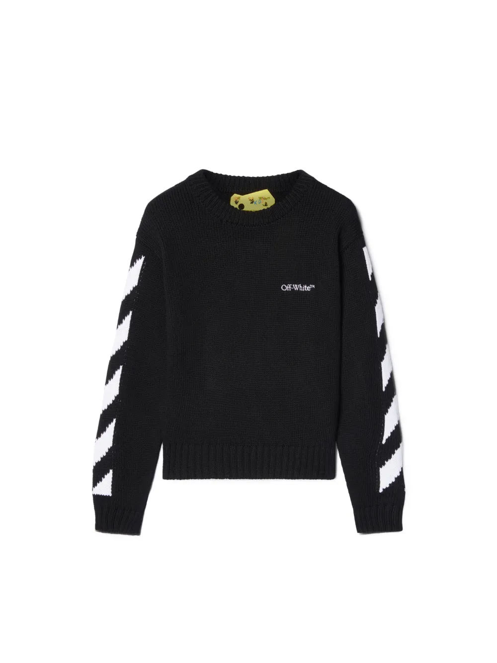 CLASSIC ARROW TAB KNIT CREW in black | Off-White™ Official US