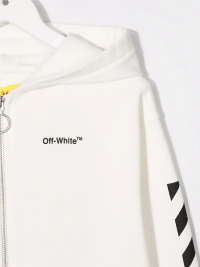 off white diag print zip up