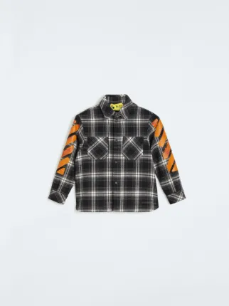 diagonal check flannel shirt in black Off White Official KH