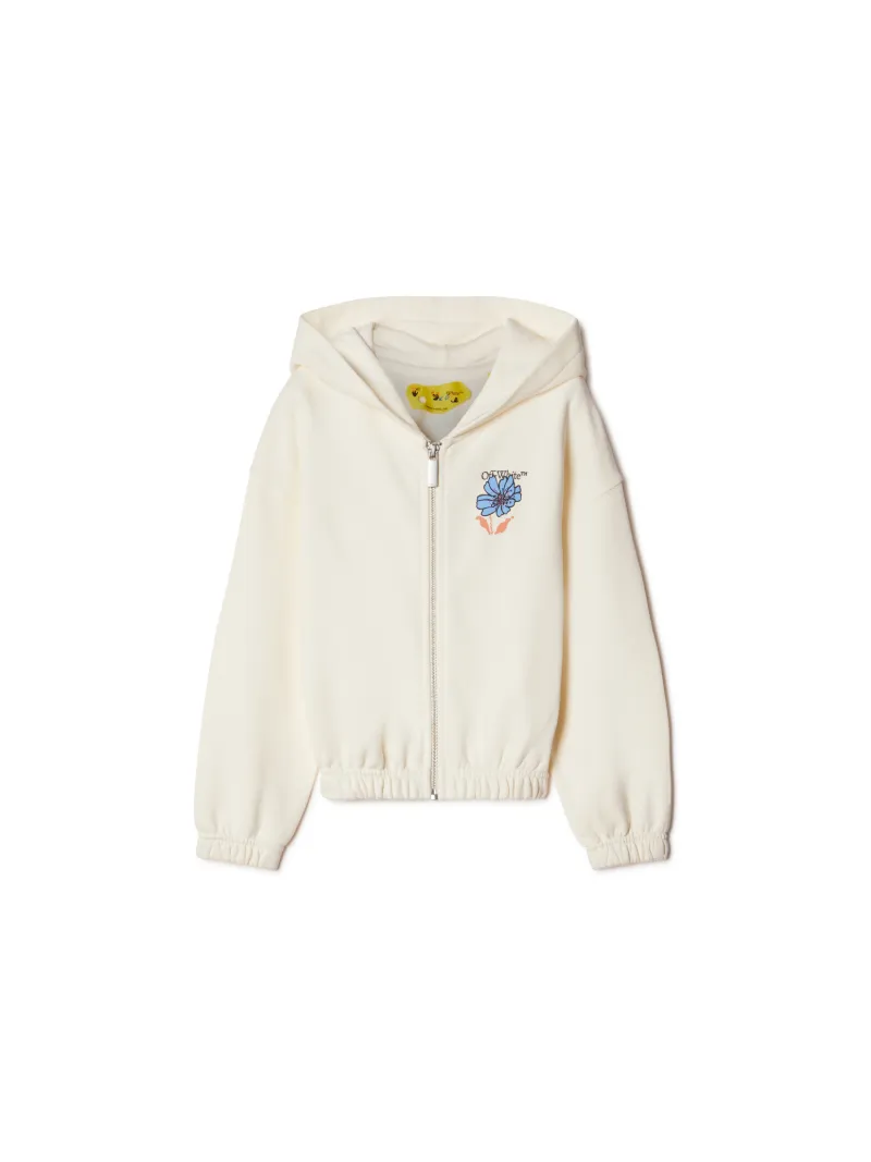 Hoodie mit Reißverschluss, Pfeil und Blumen