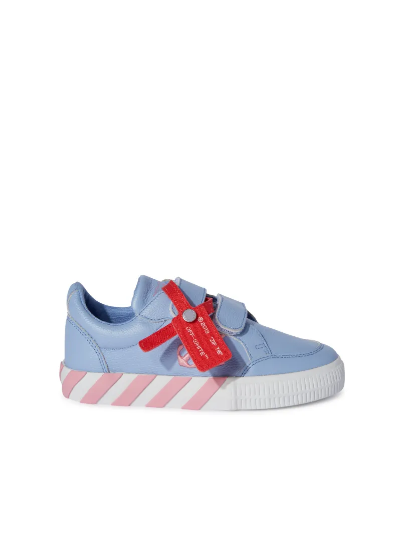 Off White Kids Light Blue Pink Leather Vulcanized Unisex Rubber Leather Cotton 32 Blue