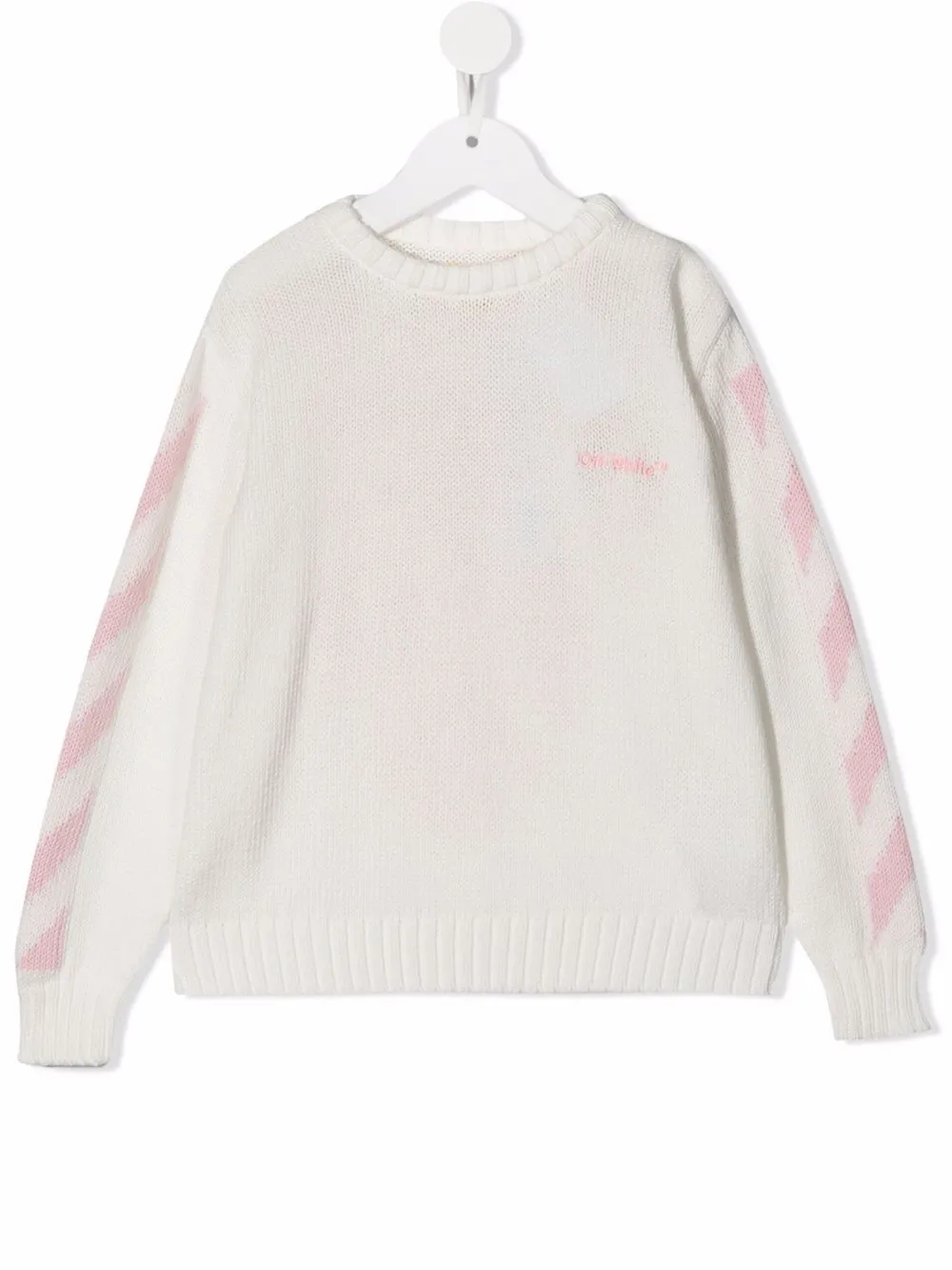 Off White Kids logo embroidered knitted jumper Eraldo HR