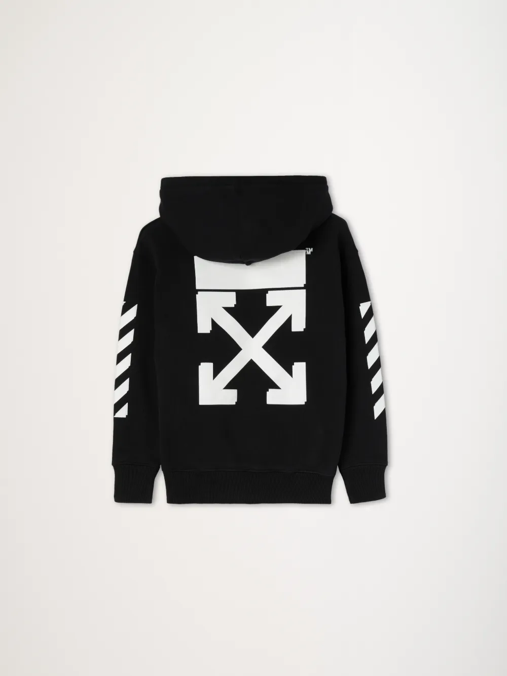 logo print cotton hoodie in black Off White Official GB