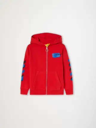 Off white red and blue hoodie hotsell