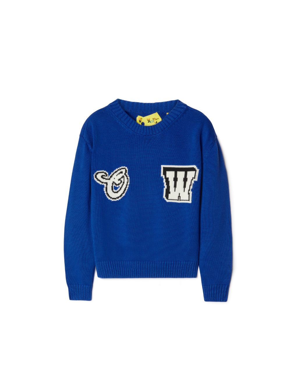 OW PATCH KNIT CREWNECK NAUTICAL BLUE WHI in blue | Off-White™ Official US