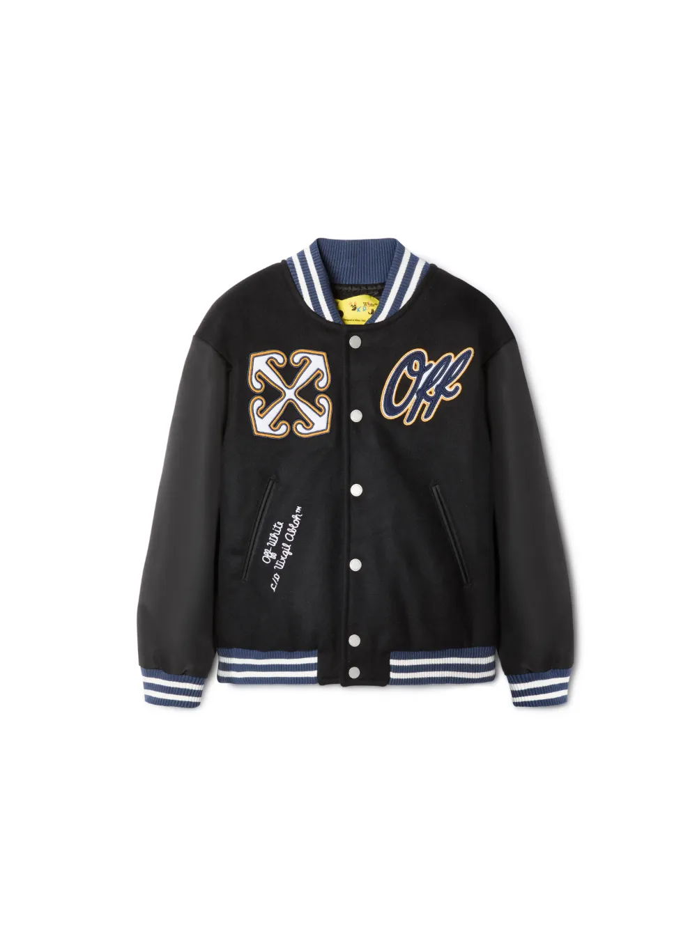 OW PATCH VARSITY JACKET in black | Off-White™ Official US