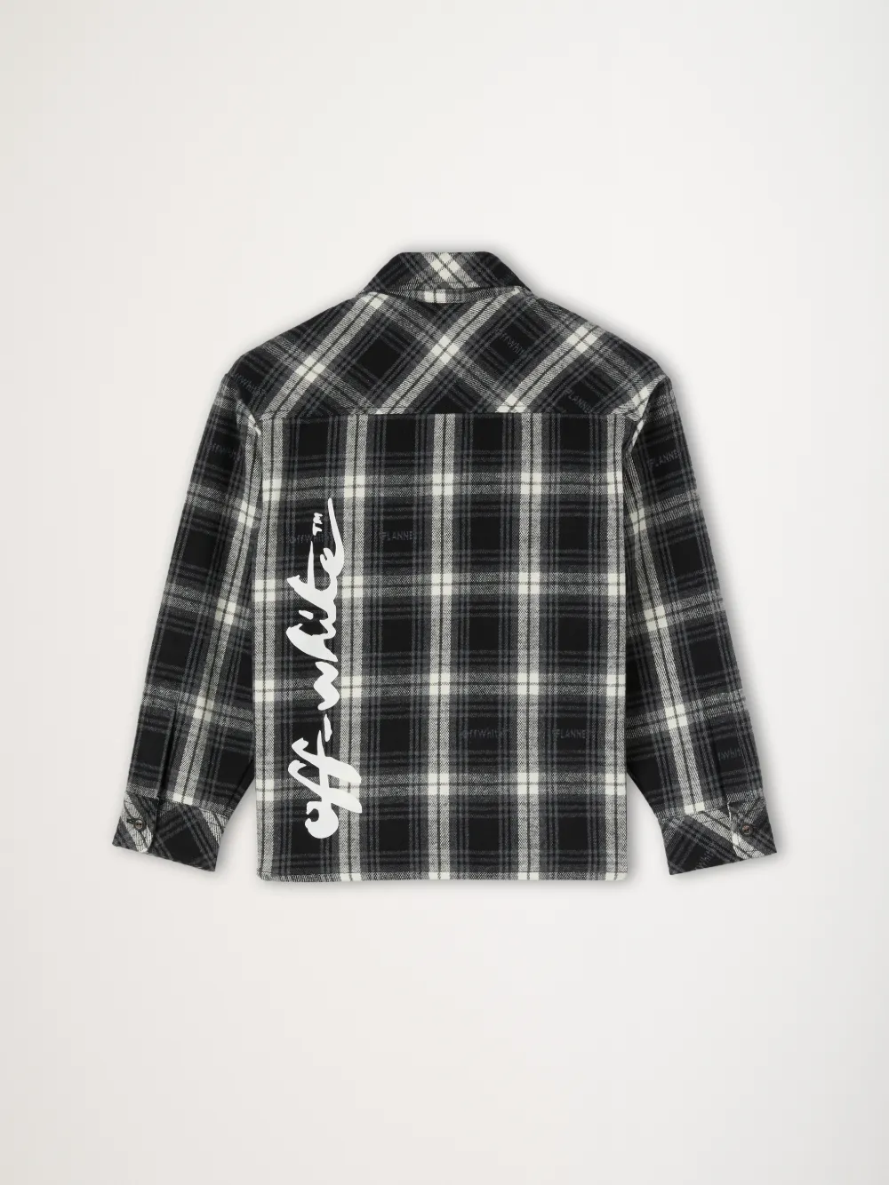 OW SCRIPT CHECK FLANNEL SHIRT in black Off White Official US