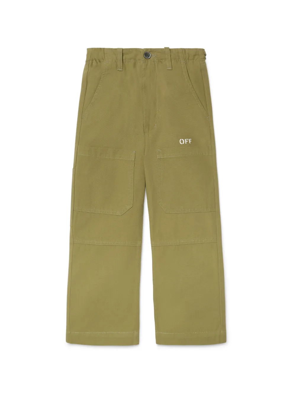 PANTALONI WORKER VERDE MILITARE CON LOGO OFF