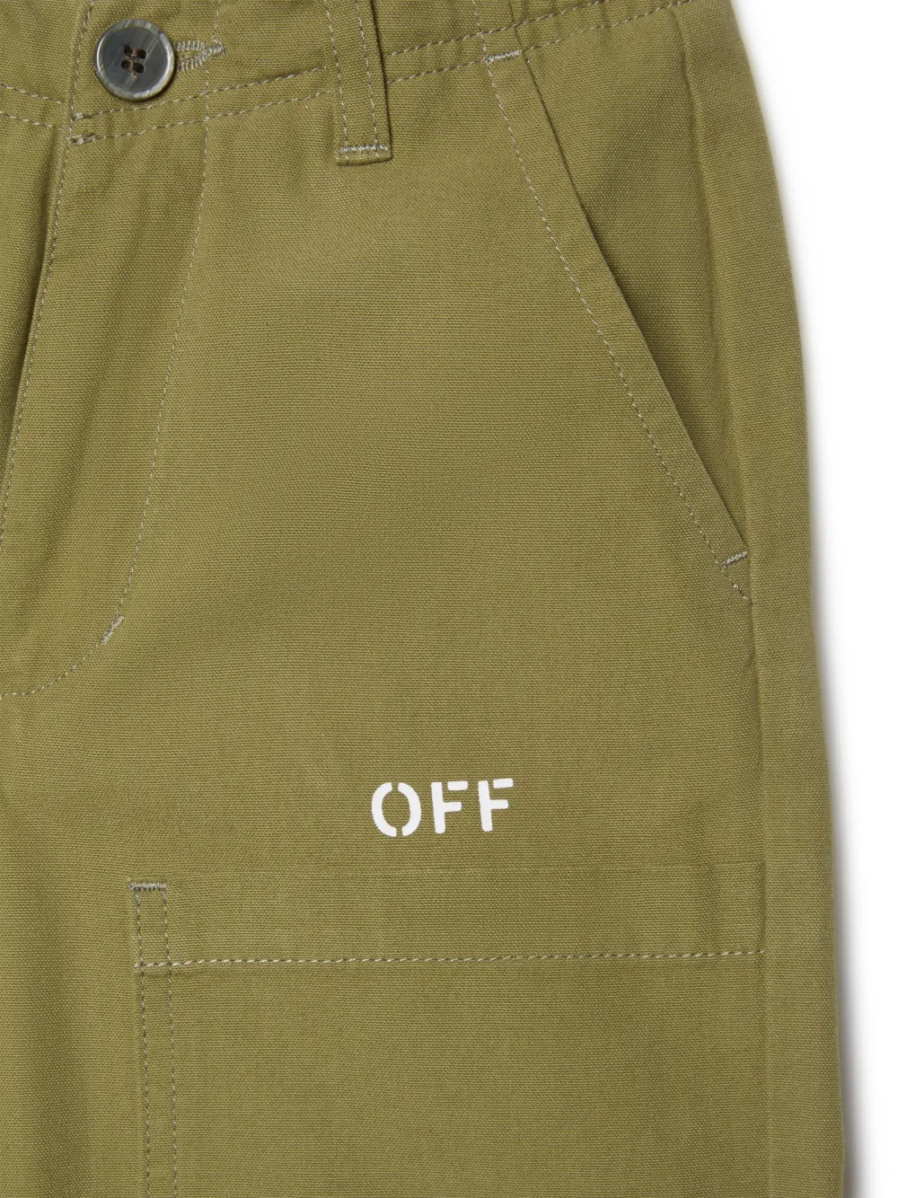 PANTALONI WORKER VERDE MILITARE CON LOGO OFF