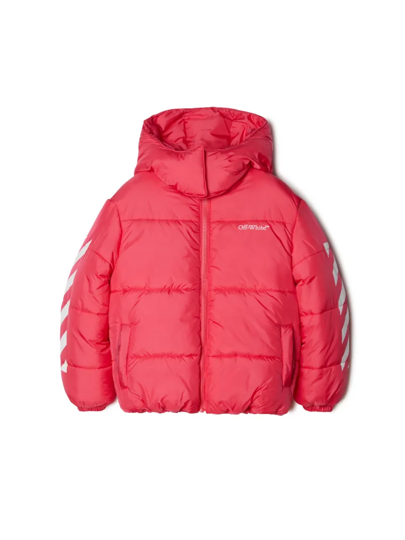 Piumino con logo e diagonali