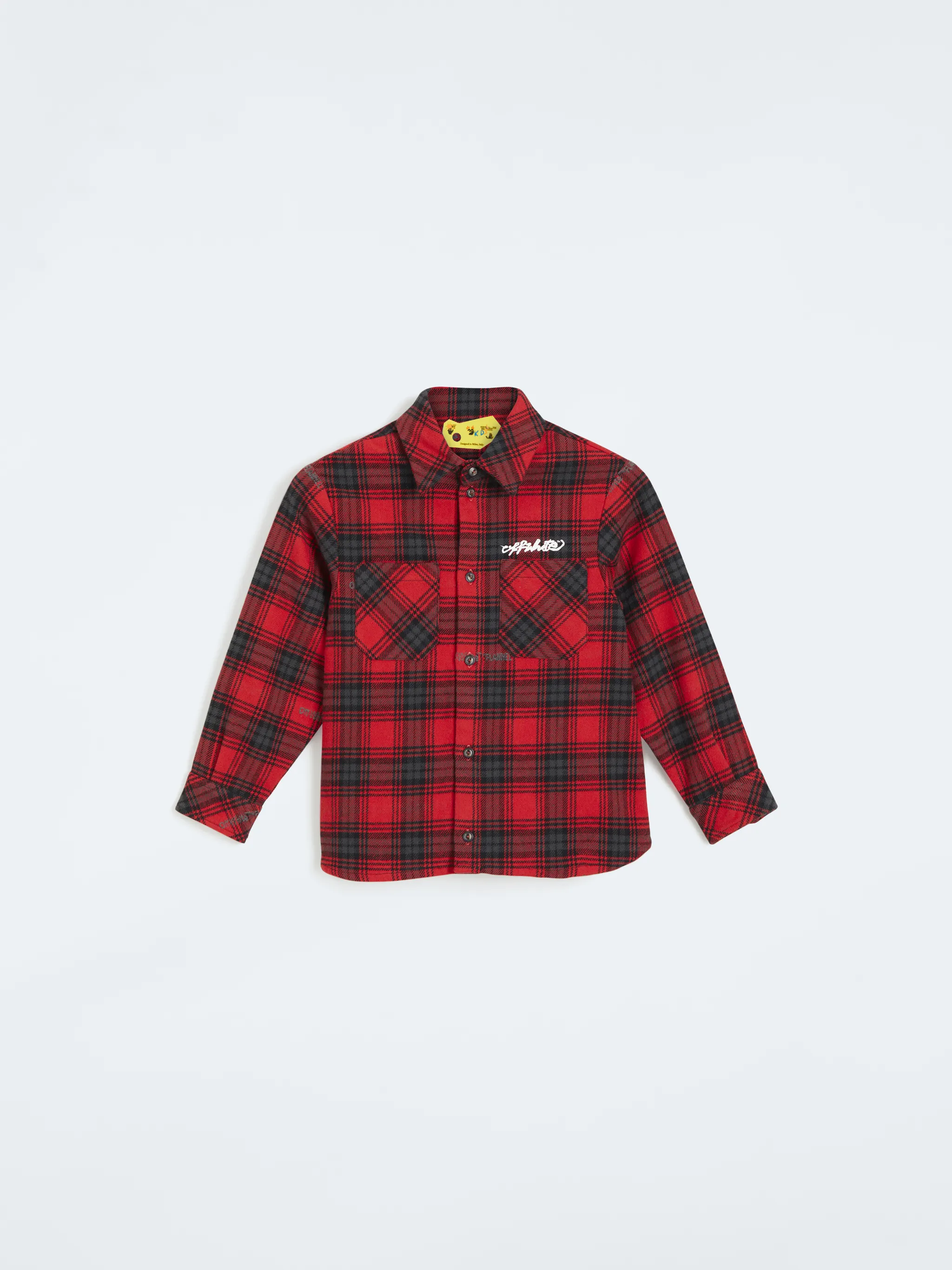 off white red check shirt