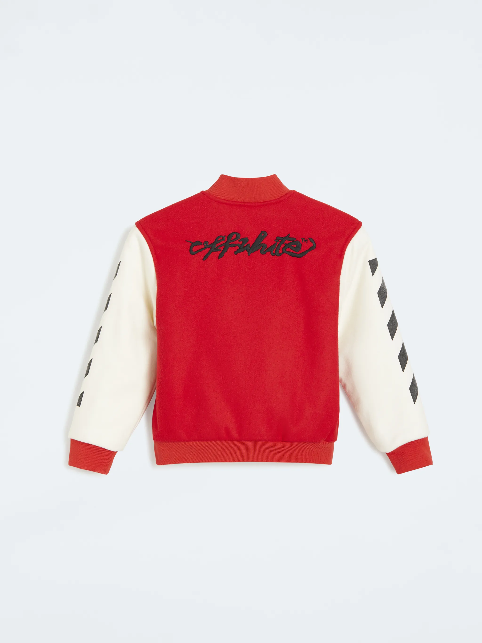 off white red jean jacket