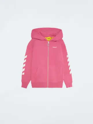 RUBBER ARROW HOODIE FULL ZIP in pink Off White Official US