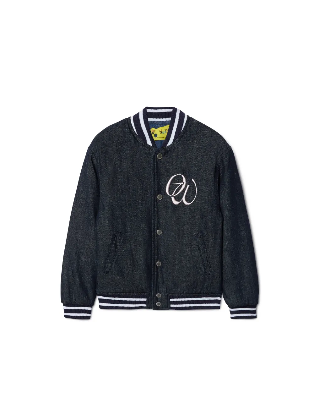 SCRIPT DENIM VARSITY JACKET