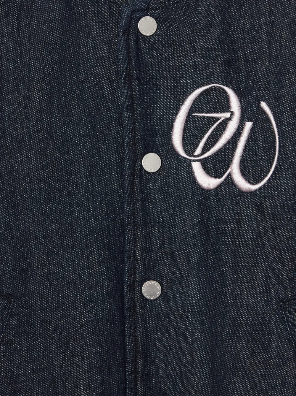 SCRIPT DENIM VARSITY JACKET