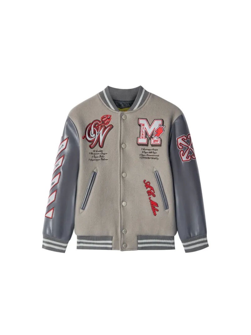 Varsity-Bomberjacke für Kinder mit Off-White™ c/o AC Milan Logo